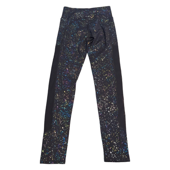 BEBE Black Metallic Splatter Sheer Mesh Performance Leggings Medium 6 8 NEW - Picture 6 of 13